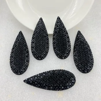 12pcs 18*47mm negru picătură de apă Stras Aplicatiile Piatra de Cristal Spate Plat Strass pentru Meserii DIY bijuterii accesorii craft
