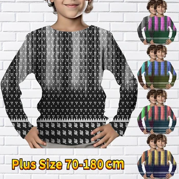 Copii Haine de Moda Toamna Iarna Baieti Tendință Topuri Echipajul Gât T-shirt Design Nou Imprimarea de Copii cu Maneca Lunga Supradimensionate Tee