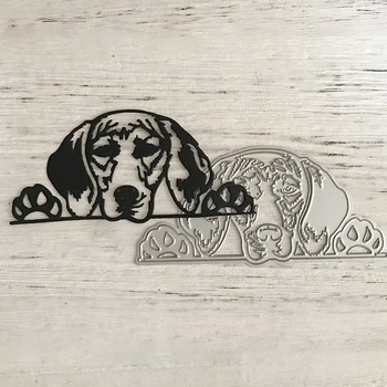 CUNOSC HUANG Tăiere de Metal Moare Câine Animal carte de Scrapbooking Stencil Taie Muri Pentru DIY Card de Artizanat lucrate Manual