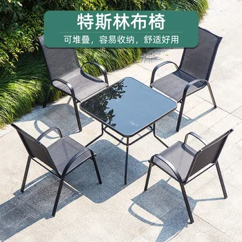 De agrement, restaurant, bar, masă și scaun combinație în aer liber Teslinbu scaun cu umbrela gaura masă și scaun