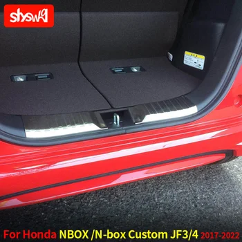 Interioare auto Bara Spate Scuff Placa Pentru Honda Nbox / N-caseta Custom 2017 Portbagaj din Oțel Inoxidabil Pragului de Ușă Protector Accesorii