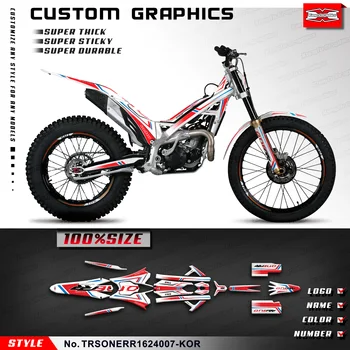 KUNGFU GRAFICĂ Motocicleta de Motocross Autocolant Decal Deco Kit pentru TRS TRRS O R RR AUR 2016-2024, Rosu Alb