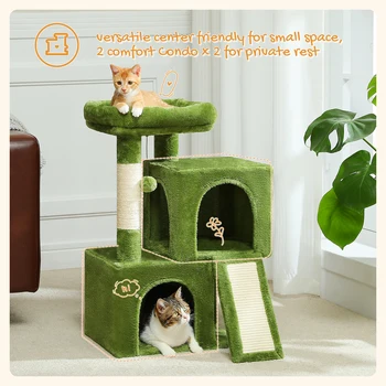 Livrare rapida Mici Pisică Arbore cu Post Scratching Multi-Nivel Cat de Turnul cu Apartament gatos Scratcher Pisica Scratcher Pisica animale de Companie Jucării