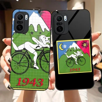 LSD Albert Hofmann Biciclete Zi Telefon Caz Glass Pentru Xiaomi PocoF3 13 12 11 10 12Pro Lite Redmi Note 10 9 8 Pro 9T 9A PocoX3Pro