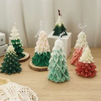 Lumânare de crăciun Mucegai Pom de Crăciun Con de Pin Fulg de nea 3D Lumânare Rășină Epoxidică Mulaj Silicon Mucegai Meserii DIY Ornamente
