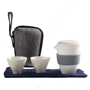 Noi 2024 Sticlă Albă De Călătorie Set De Ceai Kung Fu Set De Ceai Din Ceramica Portabil Set De Ceai Ceremonia Ceaiului Cadou Cana De Ceai Din Ceramica