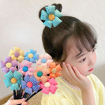 Noi Coreean Floare Drăguț Updo Agrafele Coc De Păr Organizator Drăguț Copii, Articole Pentru Acoperirea Capului Fetelor Copii Accesorii De Par