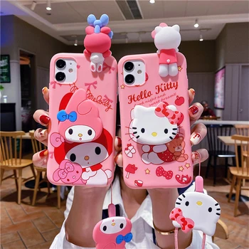 Sanrio Anime Kawaii Hello Kitty Caz de Telefon de Desene animate Drăguț pentru Apple 12Promax Melodia Mea Iphone13 Stea 15 14 Minunat Cadou pentru Fete