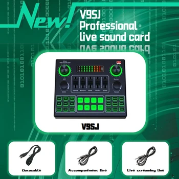V9SJ placa de Sunet Externe Mixer Audio Live placa de Sunet Voice Changer Consolă de Amestecare Telefon Calculator Dedicat