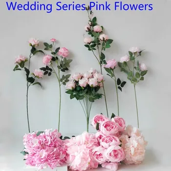 1 Buc Roz Artificiale a Crescut Ramură de Mătase+Flori de plastic de Simulare a Crescut de Flori Acasă Hotel Decor de Nunta Trandafir/bujor/Hortensie