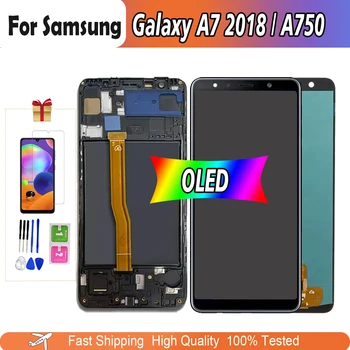 100% Testat oled Pentru Samsung Galaxy A7 2018 A750 SM-A750F Display LCD Touch Screen Digitizer Asamblare Piese de schimb de calitate AAA