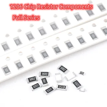 100buc SMD 1206 Chip Rezistor Element 1% 1k /2k /4.7 k /10k /47k /100k /0 Ohm 1 Ohm 10 Ohm 100 120 Ohm Ohm