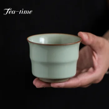 120ml Boutique Azure Ru Cuptor Cana de Ceai din Portelan lucrat Manual Deschis Bucată Ceai Castron Manual de Bambus Comun Cana Kung Fu Teaware Cutie de Cadou