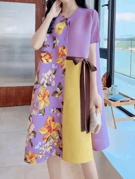 2023 Vara Noi Cutat Imprimare Vrac Moda Rotund Gat vestidos de mujer LIBER vestidos de mujer