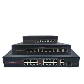 48V Ethernet switch POE cu 5/8/16 10/100Mbps Port IEEE 802.3 af/at Potrivit pentru camera IP/Wireless AP/CCTV aparat de fotografiat sistem de 48V