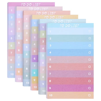 60sheets Curcubeu de Culori Pentru a Face Lista Notepad Scris Memo Pad Memento de zi cu Zi Planificator Notebook Lista de Planificare pentru Biroul de Acasă la Școală