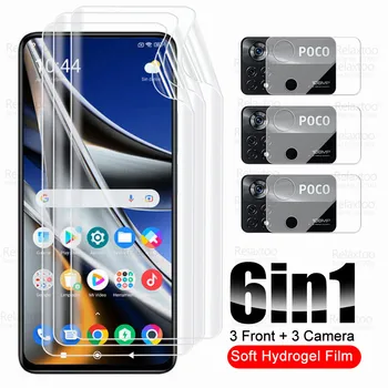 6in1 Pentru Xiaomi Poco X4 Pro 5G M4 Pro 4G NFC Camera Sticlă de Protecție Hidrogel Film Pocco M3 X3 F3 F1 F M X 3 4 Ecran de Protecție