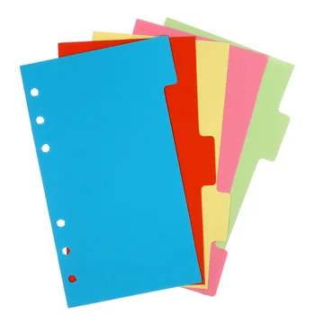 6pcs Separatoare Set 6 Găuri Inel de Culoare Notebook Lianți Divizor Index Pagina Filă Carduri Set Accesorii Notebook Școală