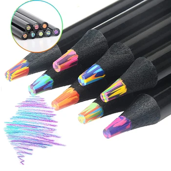 8 Culori de Lemn Colorate Creioane de Desen Profesionale Blackwood Curcubeu Markeri Art Stilou de Culoare Creion Set de Copil pentru Rechizite