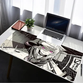 Alb Și negru Fata Anime Mouse Pad Laptop Biroul de benzi Desenate de Cauciuc Masa Mat PC Gaming Antiderapante Mousepad XXL Keyboard Joc Covor