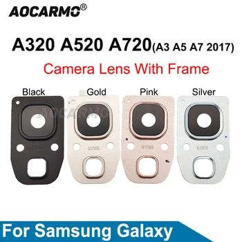 Aocarmo Pentru Samsung Galaxy A5 A7 A3 2017 A520 A720 A320 Din Spate Aparat De Fotografiat Lentilă De Sticlă Inel Capac Cu Rama Piese De Schimb