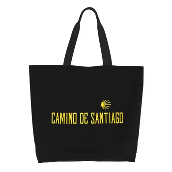 Camino De Santiago Scoică Shell Pungi De Cumpărături Personalizate De Imprimare De Umăr Panza Tote Sac Mare Capacitate De A Explora Majorare Geantă De Mână