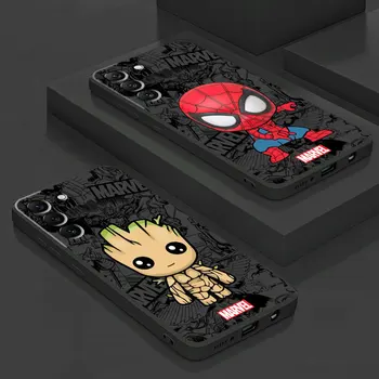 Caz acoperire pentru Samsung Galaxy S10 S10e S21 Ultra 5G S23 S20 S9 FE S22 Plus S8 S7 TPU Moale Bara de Desene animate Marvel Spiderman Groot
