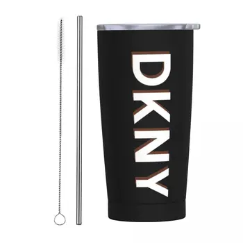 D-DKNYS Pahar Stil de Moda Bautura Rece Sticla de Apa Cu Paie și Capac din Oțel Inoxidabil Termică Cana Personalizate Plaja Masina Cani