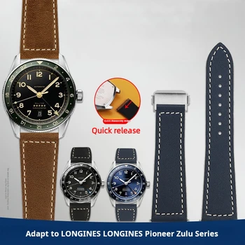 De înaltă calitate de eliberare Rapidă din piele Moale curea de ceas 22mm Pentru Longines precursor Zulu watchband Rabatabil din oțel cataramă pentru bărbați