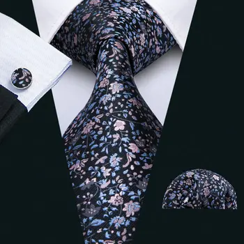 Designer de Cravate de Mătase pentru Bărbați Roz Turcoaz Albastru Florale Aur Verde Violet Argintiu Negru Cravată Set Cadou de Nunta Gravata Barry·Wang 5036