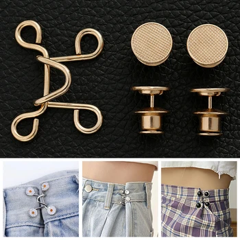 Detașabilă Butoane de Metal Pearl fixare Fixare Pantaloni Pin Retractabil, Buton de Cusut-Gratuit Catarame pentru Blugi Perfect Fit Reduce Talie