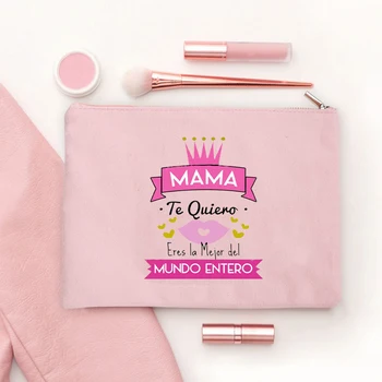 Femeile Husă de Sărbătoare Ziua de nastere Cadou de Ziua Mamei Cosmetice Husă Mai bună Mamă Din Lume roz Imprimate de Călătorie Cosmetice Caz Sac de Machiaj