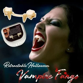 Halloween Dinți De Vampir Halloween Cosplay Consumabile Elemente De Recuzită De Dinți Zombie Colti De Vampir Retractabil Dinți Ascuțiți Decor Petrecere