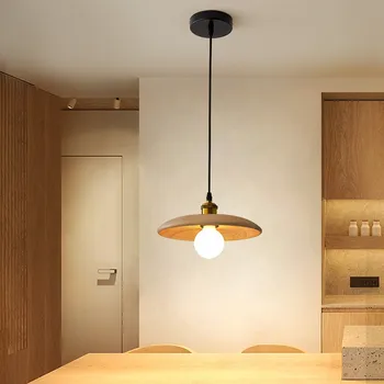 Japoneze Lemn Lumini Pandantiv Modern Bucatarie Restaurant Agățat Lampă Retro Luciu Dormitor Noptieră Interioară Corp De Iluminat