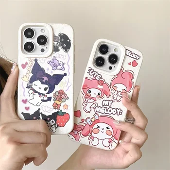 Kuromi Sanrio mea melodie Anime Telefon Caz Pentru iPhone 15 14 13 12 11 Pro Max Xr Xs 14 Plus Caz Drăguț de lux desene animate Dulce Acoperi