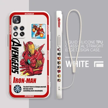 Marvel Iron Man Erou Pentru Xiaomi Redmi Nota 12 12 12R 11 11T 11 10 10 9 8 8T Pro Plus 5G Lichid Stânga Coarda Caz de Telefon