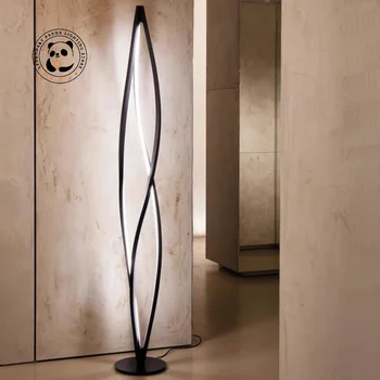 Minimalist Modern, Lampa de Podea cu LED Luciu Designer Valuri de Vânt Sta Lumina Camera de zi Canapea Linie Lampa de Podea Nordic Iluminat Interior