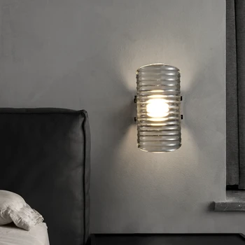 Modern si Minimalist, High-end de Noptieră Lampa de Perete Coridor, Coridorul Nordic Fum Gri Living Fundal de Perete Decorativ, Lampa