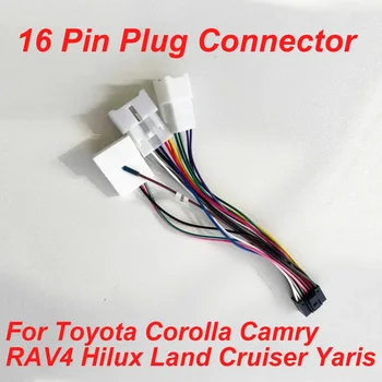 Pin 16 Conector Auto Android Șeful Unității Cablu Adaptor Pentru Toyota Corolla, Camry RAV4 Hilux Land Cruiser Yaris