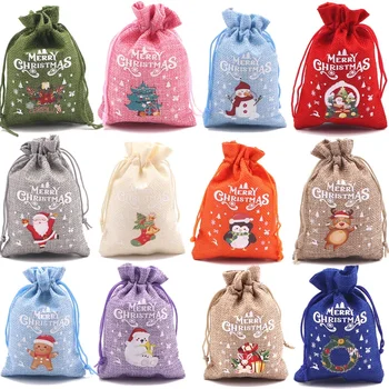 Santa Lenjerie de pat Set Nou bomboane de Mere Sac de Moș Crăciun cadou geanta cadou Frumos de depozitare sac de pânză mică
