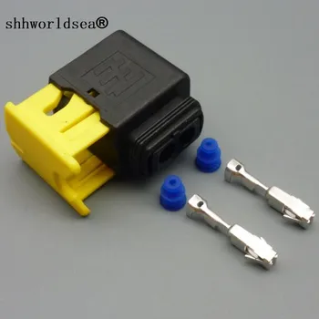 shhworldsea 2/5/10/30/50/100sets 2 pini de 3,5 mm mașină conector impermeabil auto cablaj conector plug 2-1418483-1