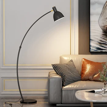 Simplu Canapea Camera de zi de Design de sens Metal, lampa de podea Nordic dormitor modern decor acasă verticale Aur Negru E27 lampă de podea