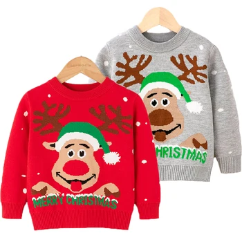 Stil De Crăciun De Iarnă Pentru Băieți Și Fete Pulover 2-8 Ani Desene Animate Cerb Groase Tricotate Bluza Pentru Copii Copii
