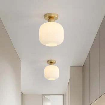 Stil japonez Sticlă Plafon lampă Retro Loft Epocă Lumina Plafon Rustic, Sala de Mese Modernă coridor de Sticla Plafon Abajur
