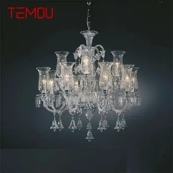 TEMOU Candelabru de Cristal Lampă Stil European Pandantiv cu LED-uri de Lumină Decorative Corpuri de iluminat pentru Casa Living