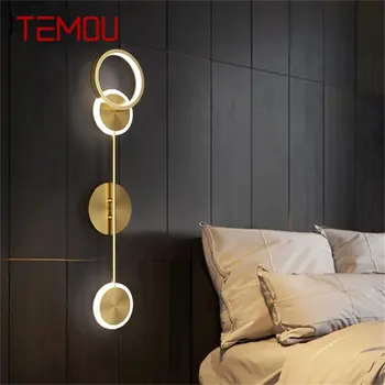 TEMOU Nordic Lampă de Perete Design Creativ de Aur corpurile de Iluminat moderne, Alama LED-uri de Iluminat Interior Tranșee